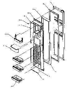 Fz Door Diagram and Parts List for SSD25N5L-P1178903WL  Amana Refrigerator