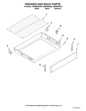 05 - DRAWER AND RACK PARTS Diagram and Parts List for YMER8880AB0  Maytag Range