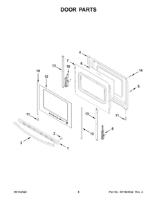 Door Parts Diagram and Parts List for AER6303MMS0  Amana Range