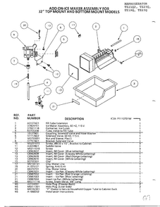 Add On Ice Maker Assembly Diagram and Parts List for TZ21Q  Amana Refrigerator