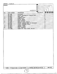 Tumbler Page 2 Diagram and Parts List for 8744A  Norge Dryer