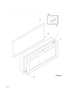 Door Diagram and Parts List for CFC09LW7  Crosley Freezer