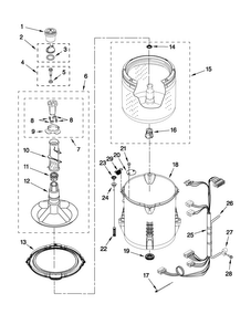 Basket And Tub Parts Diagram and Parts List for MVWC350AW0  Maytag Washer