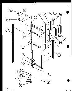 Section 1 Diagram and Parts List for SL22JB-P1116006W  Amana Refrigerator
