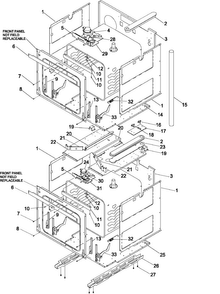 Main Front Diagram and Parts List for AOCD2770WW-P113237NWW  Amana Wall Oven