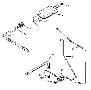 Gas Components Diagram and Parts List for AGS781E-P1141275NE  Amana Range