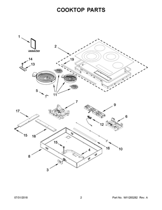Cooktop Parts Diagram and Parts List for JEC4430HB00  Maytag Cooktop