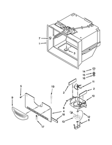Freezer Liner Parts Diagram and Parts List for 7MF2976AEM02  Maytag Refrigerator