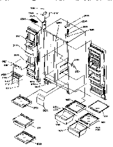 Shelves, Lights And Hinges Diagram and Parts List for 57085-P1190813WE  Amana Refrigerator