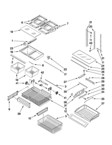 Shelf Parts Diagram and Parts List for AFD2535FES9  Amana Refrigerator