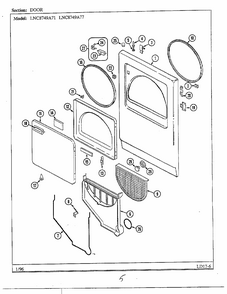 Door Diagram and Parts List for LNC8749A77  Maytag Dryer