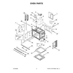 Oven Parts Diagram and Parts List for JOESC730RL00  Jenn-Air Wall Oven