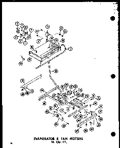 Evaporator & Fan Motors 16 Cu. Ft. Diagram and Parts List for TC18B-P73500-7W  Amana Refrigerator