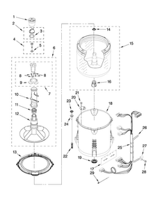 Basket And Tub Parts Diagram and Parts List for MVWC300XW0  Maytag Washer
