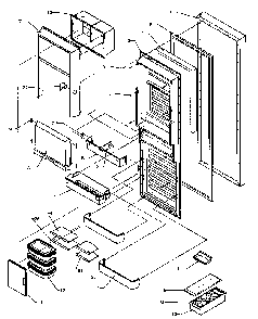 Refrigerator Door Diagram and Parts List for SBI20QE-P1162905WE  Amana Refrigerator