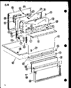 Door Diagram and Parts List for ARC-100D P85122-17S Amana Range