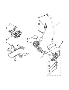 Pump And Motor Parts Diagram and Parts List for MLE20PNAGW0  Maytag Washer Dryer Combo