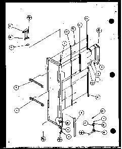 Freezer Door Hinge And Trim Parts Diagram and Parts List for SX22J-P1116004W  Amana Refrigerator