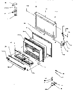 Freezer Door Assembly Diagram and Parts List for TX25R4E-P1175402WE  Amana Refrigerator
