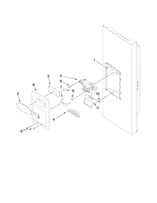 Dispenser Front Parts Diagram and Parts List for MFI2569VEB2  Maytag Refrigerator