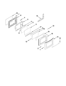 Door Parts Diagram and Parts List for JES9900BCS21  Jenn-Air Range