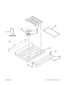 Cooktop Parts Diagram and Parts List for MGR8880AS1  Maytag Range