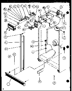 Section 1 Diagram and Parts List for SDB20H-P7836031W  Amana Refrigerator