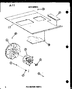 Fan Motor Parts Diagram and Parts List for 624-3HL P67119-27R Amana Air Conditioner