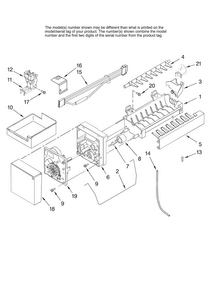 Icemaker Parts, Optional Parts Diagram and Parts List for ABB1927VEW10  Amana Refrigerator