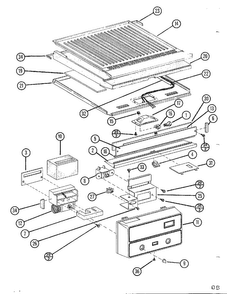 Top Mount Page 19 Diagram and Parts List for TC22N-P116205W  Amana Refrigerator