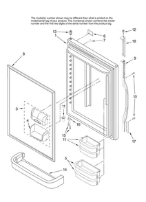 Refrigerator Door Parts Diagram and Parts List for ABB1921DEW15  Amana Refrigerator