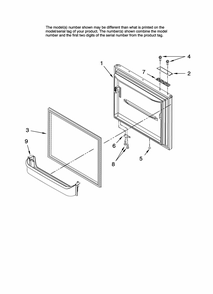 Freezer Door Parts Diagram and Parts List for GB5525PEAW10  Maytag Refrigerator