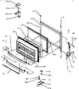 Freezer Door Diagram and Parts List for TXI18R2-P1179501W  Amana Refrigerator