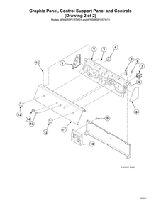 Graphic Panel/Control Support Panel 2 Diagram and Parts List for AFN50RSP113TW01  Speed Queen Washer