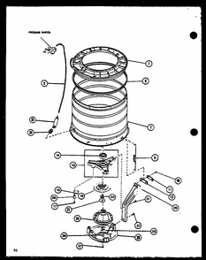 Section 2 Diagram and Parts List for LW3903L-P1122404L  Amana Washer