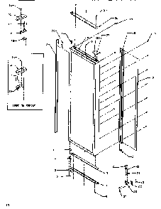 Door/hinge/trim Refrigerator Diagram and Parts List for SB520SW-P1185001WW  Amana Refrigerator