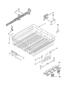 Upper Rack And Track Parts Diagram and Parts List for JDB8200AWP3  Jenn-Air Dishwasher