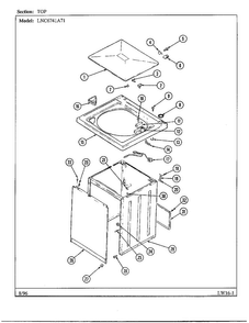 Top Diagram and Parts List for 6741A71  Norge Washer