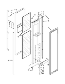 Freezer Door Parts Diagram and Parts List for JS42PPDUDB16  Jenn-Air Refrigerator