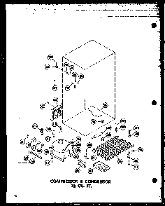Compressor & Condensor 18 Cu. Ft. Diagram and Parts List for T16J-P60178-1W  Amana Refrigerator