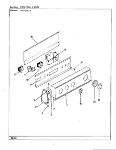 Control Panel Diagram and Parts List for 6543A  Norge Washer