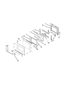 Lower Oven Door Diagram and Parts List for JJW2727WS02  Jenn-Air Wall Oven