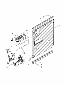 Inner Door Parts Diagram and Parts List for MDB7759SAS2  Maytag Dishwasher