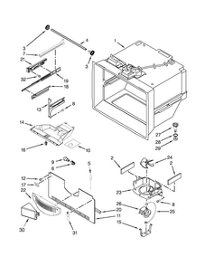 Freezer Liner Parts Diagram and Parts List for MBF2258DEE00  Maytag Refrigerator