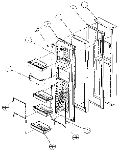 Freezer Door Diagram and Parts List for 36761-P1135802W  Amana Refrigerator