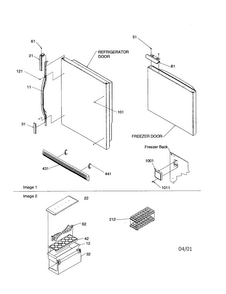 Door Handles/accessories Diagram and Parts List for BR18V1C-P1320707WC  Amana Refrigerator