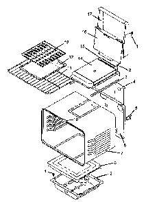 Cabinet Assy Diagram and Parts List for AGS781E-P1141275NE  Amana Range