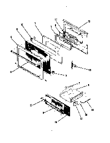 Door-lower Diagram and Parts List for 22FA-6CKLXV8  Magic Chef Microwave Oven Combo