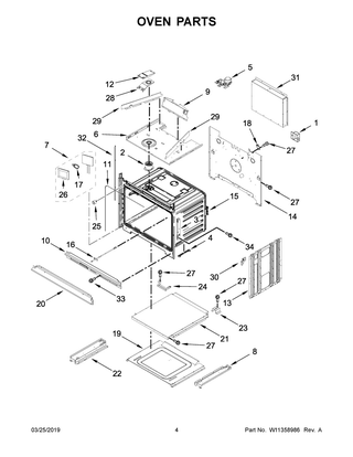 Oven Parts Diagram and Parts List for JMW2427DS04  Maytag Microwave Oven Combo