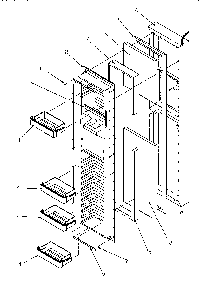Freezer Door Diagram and Parts List for SSD21SL-P1193901WL  Amana Refrigerator